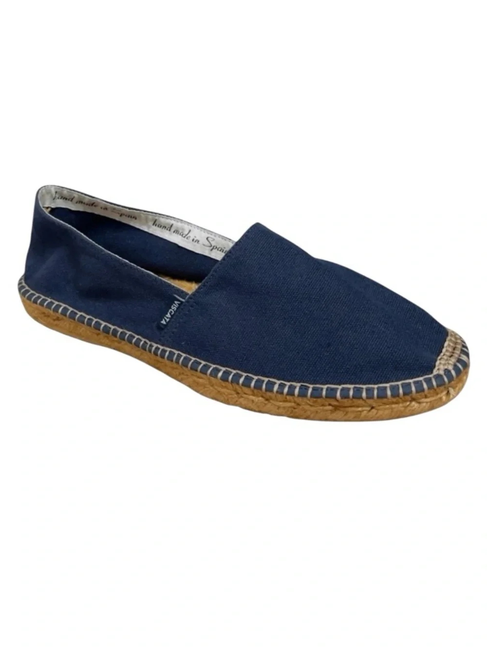 Viscata Barcelona Womens Espadrille Flats Size 11 Navy Canvas Slip On Shoes New